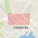 Karta som med röd fyrkant ramar in Norrmalm, Västerås, Västmanlands län