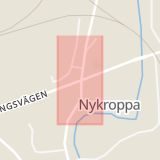Karta som med röd fyrkant ramar in Nykroppa, Filipstad, Värmlands län