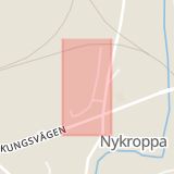 Karta som med röd fyrkant ramar in Herrhultsvägen, Nykroppa, Filipstad, Värmlands län