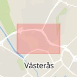 Karta som med röd fyrkant ramar in Kristiansborg, Västerås, Västmanlands län