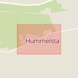 Karta som med röd fyrkant ramar in Hummelsta, Enköping, Rosendalsvägen, Uppsala, Stenhagen, Bolandsgatan, Ärentunavägen, Storvreta, Uppsala län