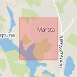 Karta som med röd fyrkant ramar in Märsta, Stockholm, Stockholms län