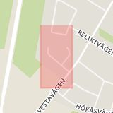 Karta som med röd fyrkant ramar in Uroxvägen, Västerås, Västmanlands län