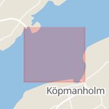 Karta som med röd fyrkant ramar in Furusundsleden, Furusund, Yxlan, Norrtälje, Stockholms län