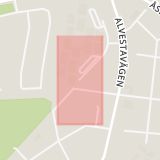 Karta som med röd fyrkant ramar in Hökåsen, Västerås, Västmanlands län