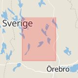 Karta som med röd fyrkant ramar in Nora Kommun, Nora, Örebro län