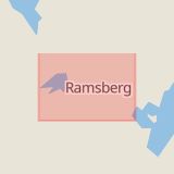 Karta som med röd fyrkant ramar in Ramsberg, Lindesberg, Örebro län