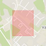 Karta som med röd fyrkant ramar in Spinnrocksvägen, Uppsala, Uppsala län