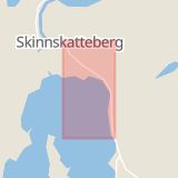 Karta som med röd fyrkant ramar in Köpingsvägen, Skinnskatteberg, Västmanlands län