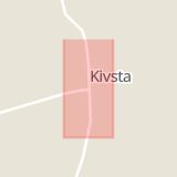 Karta som med röd fyrkant ramar in Kivsta, Sala, Västmanlands län