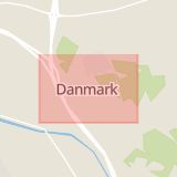 Karta som med röd fyrkant ramar in Danmark, Uppsala, Uppsala län