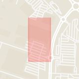 Karta som med röd fyrkant ramar in Boländerna, Bauhaus, Uppsala, Uppsala län