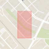 Karta som med röd fyrkant ramar in Centralpassagen, Frodeparken, Uppsala, Uppsala län