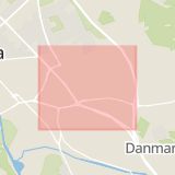 Karta som med röd fyrkant ramar in Fyrislund, Uppsala, Uppsala län