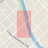 Karta som med röd fyrkant ramar in Götgatan, Skolgatan, Uppsala, Uppsala län