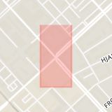 Karta som med röd fyrkant ramar in Vaksalagatan, Väderkvarnsgatan, Uppsala, Uppsala län