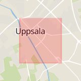 Karta som med röd fyrkant ramar in Kungsgatan, Uppsala, Uppsala län