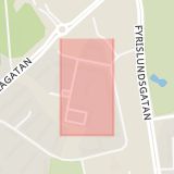 Karta som med röd fyrkant ramar in Ritargatan, Uppsala, Uppsala län