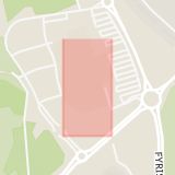 Karta som med röd fyrkant ramar in Vaksalagatan, Gränby Centrum, Uppsala, Uppsala län