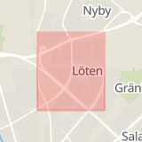 Karta som med röd fyrkant ramar in Löten, Gamla Uppsala, Uppsala, Uppsala län