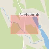 Karta som med röd fyrkant ramar in Roslagen, Skebobruk, Hallstavik, Norrtälje, Stockholms län