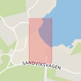 Karta som med röd fyrkant ramar in Västkusten, Norrtälje, Stockholms län