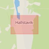 Karta som med röd fyrkant ramar in Hallstavik, Uppsala, Stockholms län