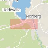 Karta som med röd fyrkant ramar in Fagerstavägen, Norberg, Västmanlands län