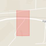 Karta som med röd fyrkant ramar in Ludvikavägen, Folkets Park, Ludvika, Dalarnas län
