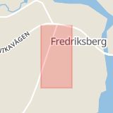 Karta som med röd fyrkant ramar in Brunnsvägen, Fredriksberg, Ludvika, Dalarnas län