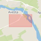 Karta som med röd fyrkant ramar in Dalavägen, Avesta, Dalarnas län