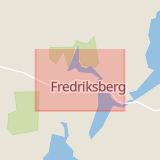 Karta som med röd fyrkant ramar in Fredriksberg, Ludvika, Dalarnas län