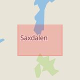 Karta som med röd fyrkant ramar in Saxdalen, Ludvika, Dalarnas län