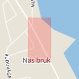 Karta som med röd fyrkant ramar in Näs Bruk, Avesta, Dalarnas län