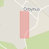 Karta som med röd fyrkant ramar in Örbyhus, Uppsalavägen, Tierp, Uppsala län