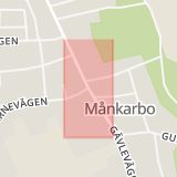 Karta som med röd fyrkant ramar in Månkarbo, Tierp, Uppsala län