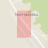 Karta som med röd fyrkant ramar in Norrskedika, Östhammar, Uppsala län