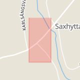 Karta som med röd fyrkant ramar in Saxhyttan, Ludvika, Dalarnas län