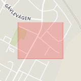 Karta som med röd fyrkant ramar in Tämnarvägen, Tierp, Uppsala län