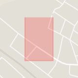 Karta som med röd fyrkant ramar in Fabriksgatan, Scenen, Tierp, Uppsala län
