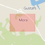 Karta som med röd fyrkant ramar in Mora By, Säter, Dalarnas län