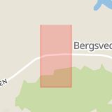 Karta som med röd fyrkant ramar in Bergsveden, Romme, Borlänge, Dalarnas län