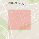 Karta som med röd fyrkant ramar in Utanforsvägen, Borlänge, Dalarnas län