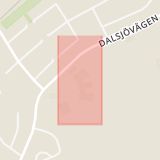 Karta som med röd fyrkant ramar in Gamla Skolan, Torsång, Borlänge, Dalarnas län