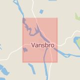 Karta som med röd fyrkant ramar in Vansbro, Dalarnas län