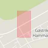 Karta som med röd fyrkant ramar in Hammarby, Sandvikens Kommun, Sandviken, Gävleborgs län