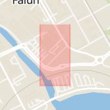 Karta som med röd fyrkant ramar in Knutpunkten, Falun, Dalarnas län