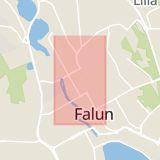 Karta som med röd fyrkant ramar in Trotzgatan, Falun, Dalarnas län