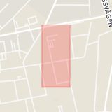 Karta som med röd fyrkant ramar in Kyrkogatan, Sandviken, Gävleborgs län