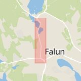 Karta som med röd fyrkant ramar in Hanröleden, Falun, Dalarnas län